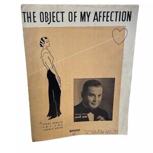 The Object Of My Affection Piano Sheet Music Jimmie Grier 1934 Irving Berlin Inc